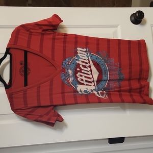 Red striped Affliction shirt
